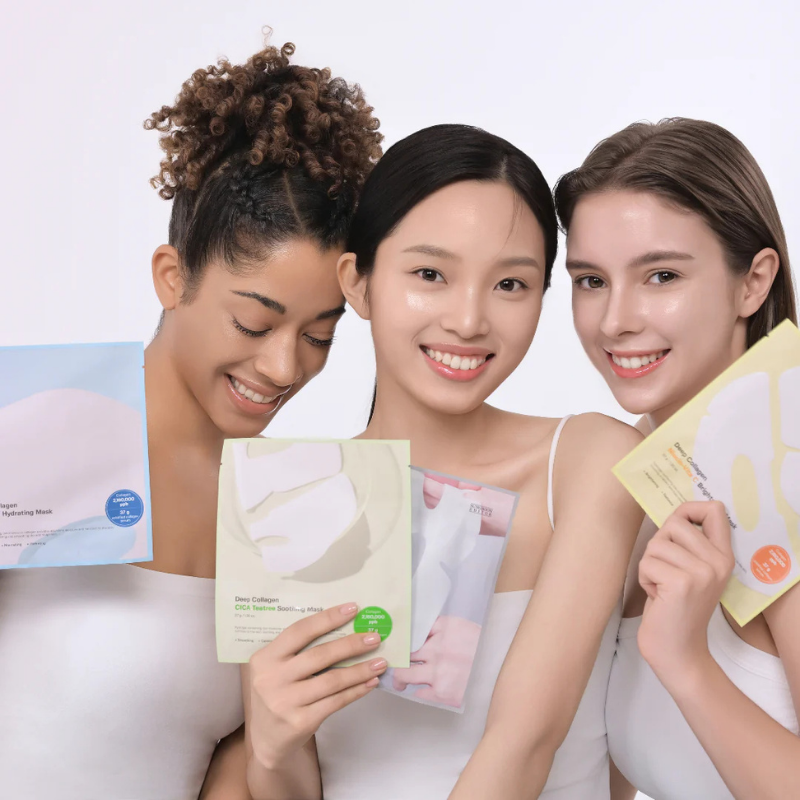 Deep Collagen Cica Teatree Soothing Mask Bundle (4pcs)